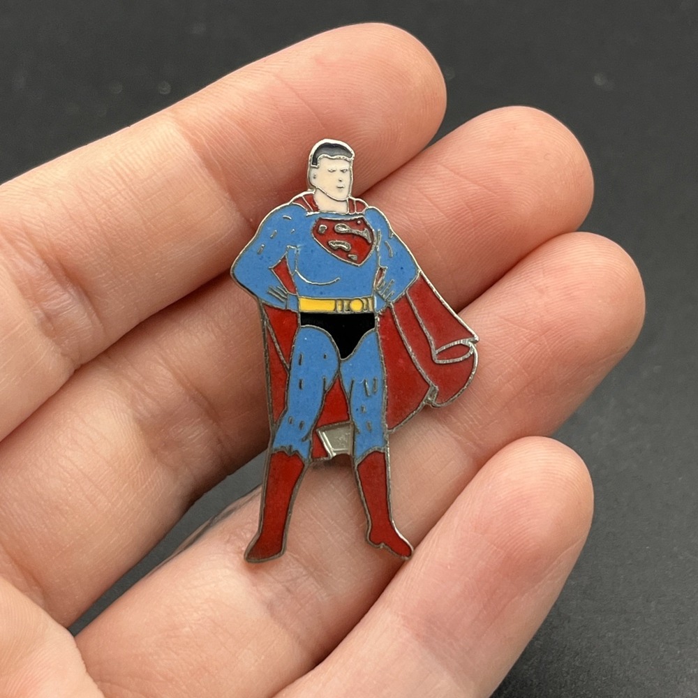 Vintage DC Comics Superman Super Hero Lapel Hat Pin